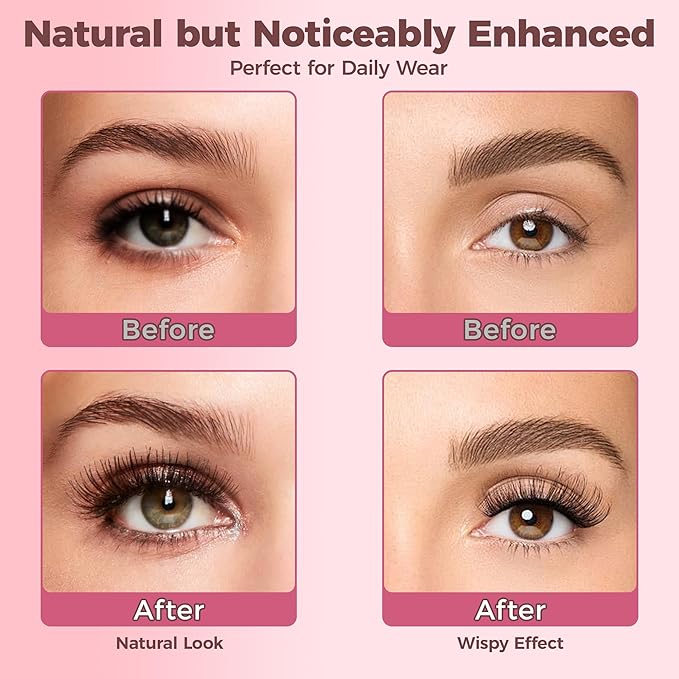 DIY Lash Clusters Kit, 240PCS 30D+40D Mixed Lengths 10–16mm, Natural Wispy Fluffy Look, 2-in-1 Bond&Seal+Precision Tweezer, Lashes Extension Kit (0.07D, 10-16mm, Individual Lashes Kit)