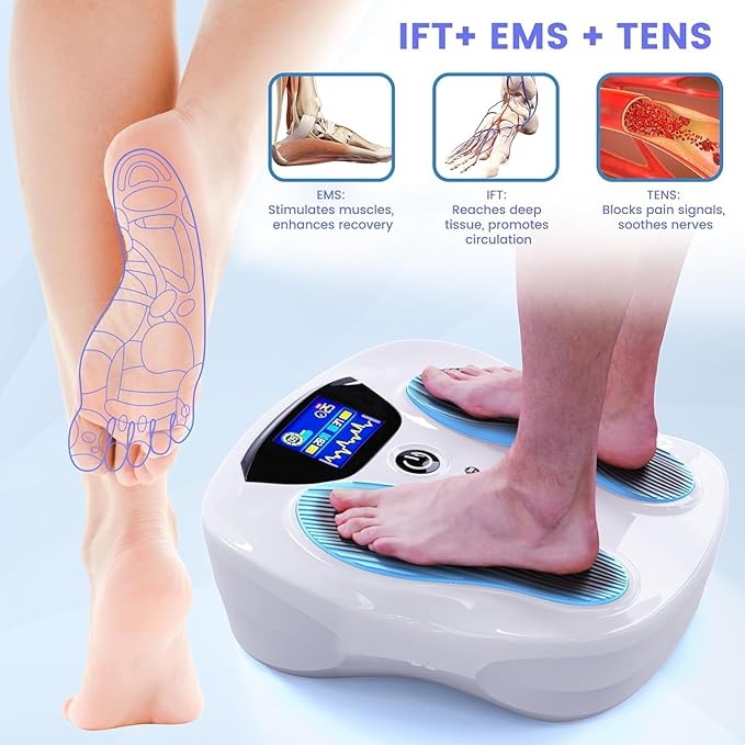 EMS Foot Stimulator Pro +, EMS Foot Massager for Neuropathy Foot Massager for Circulation and Pain Relief with TENS Unit Muscle Stimulator for Feet Body