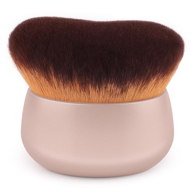 GloréBrochas 75MM Extra Large Self Tanner Kabuki Makeup Brush – Ultra Soft Dense Vegan Bristles for Body Makeup, Bronzer & Foundation–Applies Tanning Mousse, Lotion & Self Tanner–Khaki, Wet & Dry