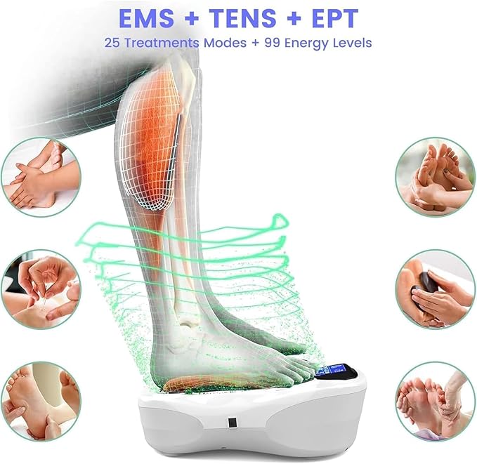 EMS Foot Stimulator Pro +, EMS Foot Massager for Neuropathy Foot Massager for Circulation and Pain Relief with TENS Unit Muscle Stimulator for Feet Body
