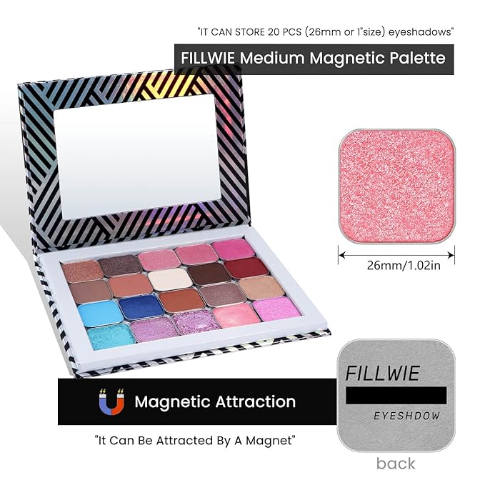 Duochrome Single Chameleon Eyeshadow Yellow-Pink, Pressed Powder, Square Pan, Fits Magnetic Palettes, High Pigment, Smudge-Proof, Smooth Blend, All-Day Wear (Sunpetal)