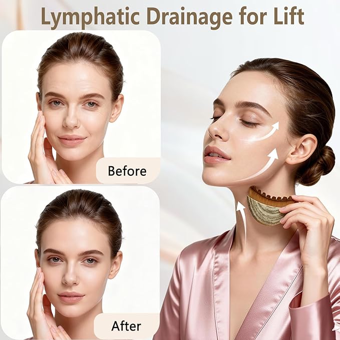NTIERA New Lymphatic Contour Face Brush,2026 Jawline Sculpting Lymphatic Drainage Massager,Dry Brush Facial Tool for Puffiness Detox & Glow,Manual Skincare Brushs,Ultra Soft PBT Bristles