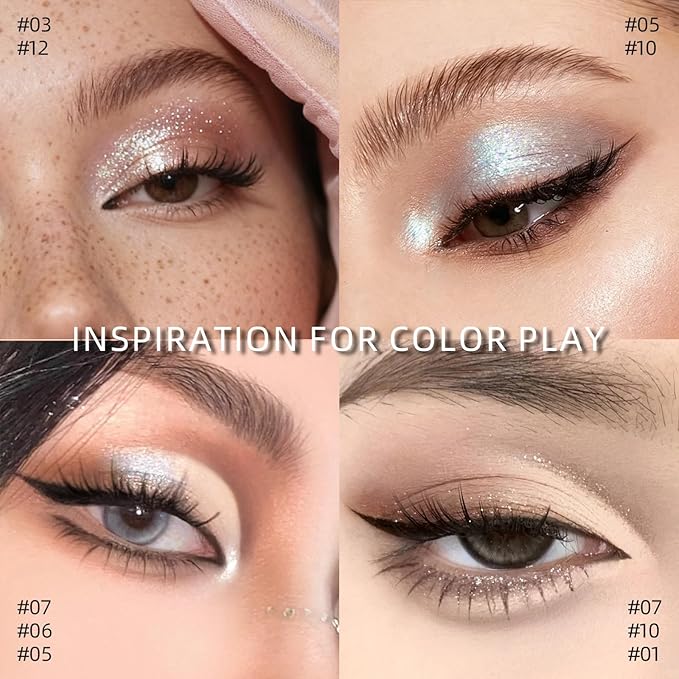 Single Matte Eyeshadow Palette, Cold Silver Glow Eye Shadow Makeup for Women, Smooth Eye-Shadow Powder with Lightweight & Blendable Formula for Daily Eye Shadow Palette Fairy Makeup #12