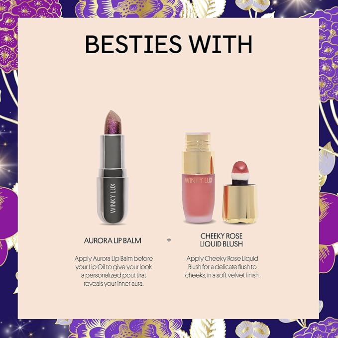 Winky Lux In The Stars Lip Oil - Silky Shine & Hydrating Non Sticky Lip Gloss, Infused with Golden Stars & Nourishing Jojoba Oil, with Soft Vanilla Scent
