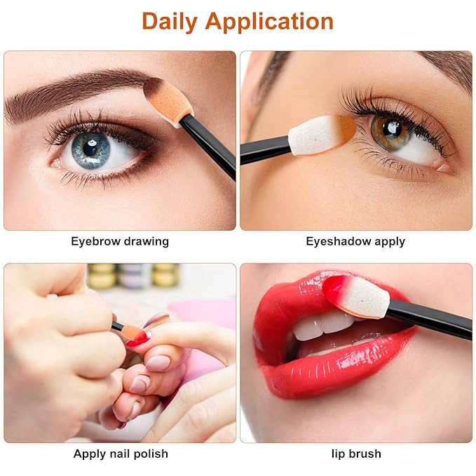 300PCS Disposable Eyeshadow Applicators, Dual Sides Eyeshadow Brushes Applicator, Eye Makeup Sponge Applicators