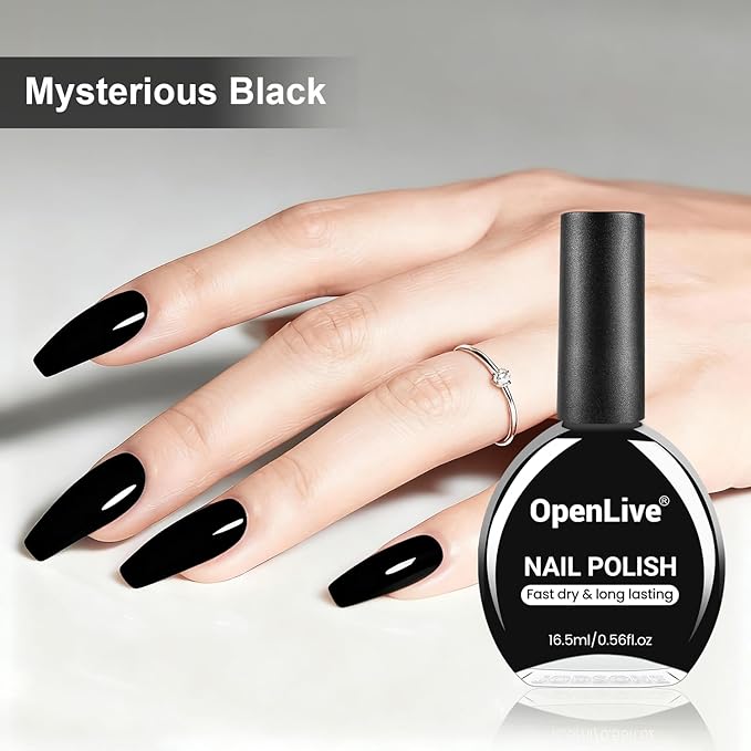 2Pcs Nail Polish Set 16.5ml Black and White Quick Dry Nail Polish Non Gel Nail Art DIY Home Manicure Gift for Women