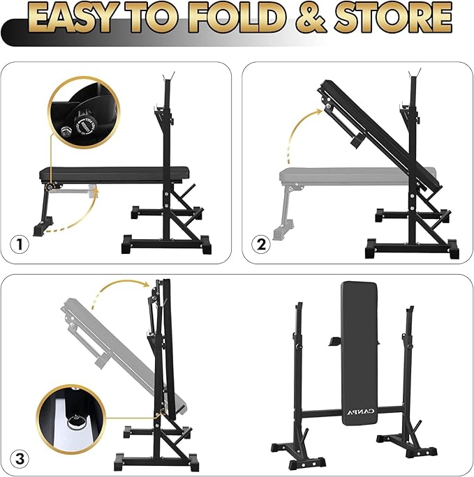 Bench Press, CANPA Olympic Weight Bench with Squat