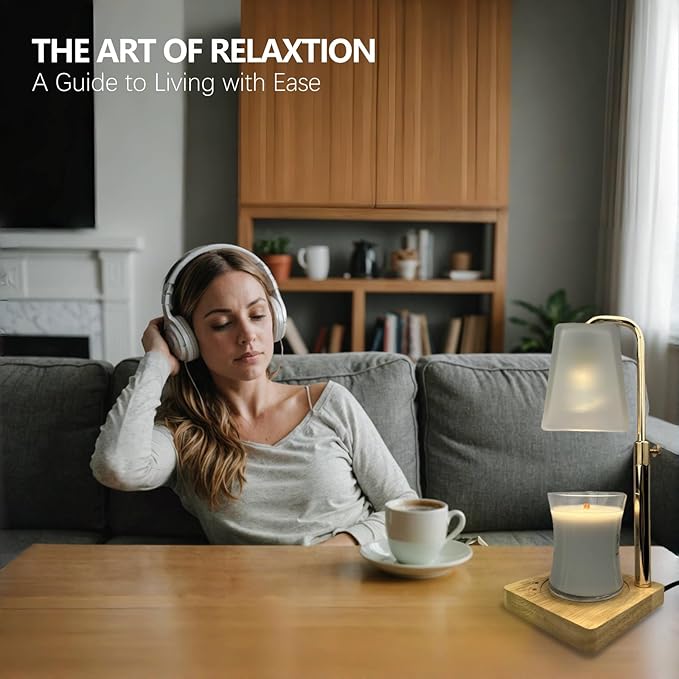 Candle Warmer Lamp with Timer Electric Wax Warmer for Scented Wax Melt Warmer Melter for Jar Candles Touch & Remote Control Dimmable Adjustable Height Gifts for Women 2 Bulbs Frossted Glass