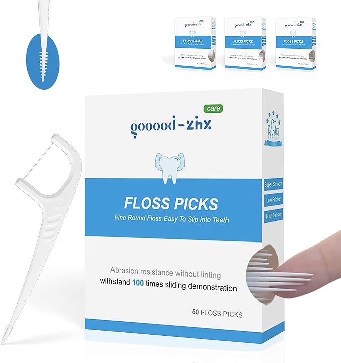 Flossers for Adults- Tooth Picks Flossers with Bristles, One End is Super Soft Floss Sticks, The Other End is Floss Brush, No Break & No Shred Floss, with Box Floss Pick Dispenser (150)