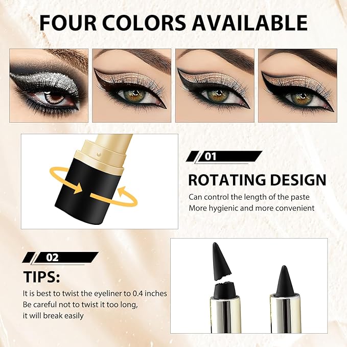 Ayky Long Wear Gel Eyeliner - Natural Black, Waterproof & Smudge-Proof Matte Gel Eyeliner (04# Black)