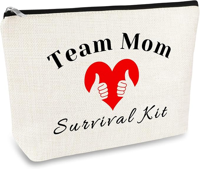 Team Mom Gifts Team Leader Thank You Gift for Women Makeup Bag Cosmetic Bag Pouch Team Mom Appreciation Gifts Birthday Gifts for Coach Mom Baseball Soccer Football Basketball Badminton Swimming Leader