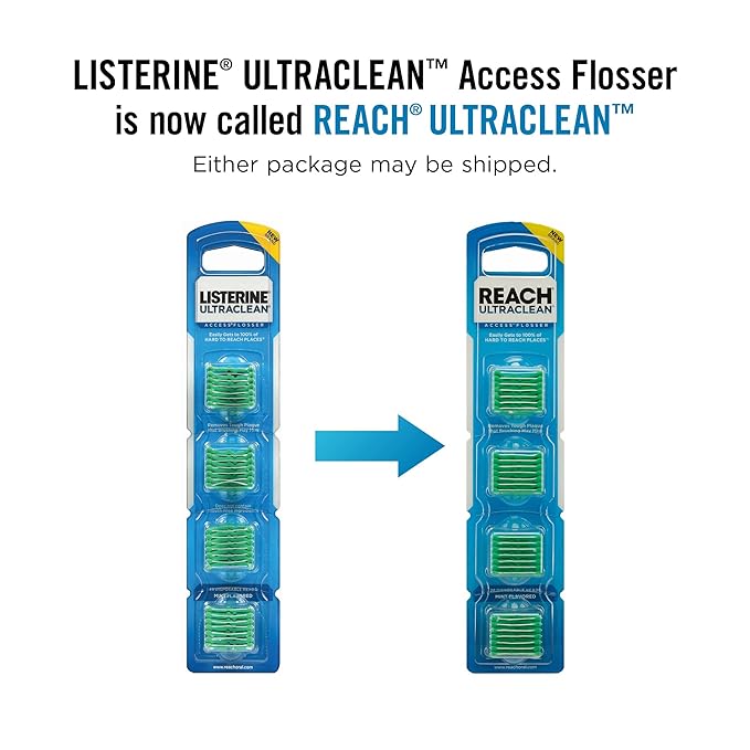 REACH Ultraclean Access Flosser Refill Heads, Mint, Plaque Remover for Teeth, Shred Resistant, for Hard to Reach Areas, Oral Care, PFAS Free, for Adults & Kids, 28 Count (Pack of 3)