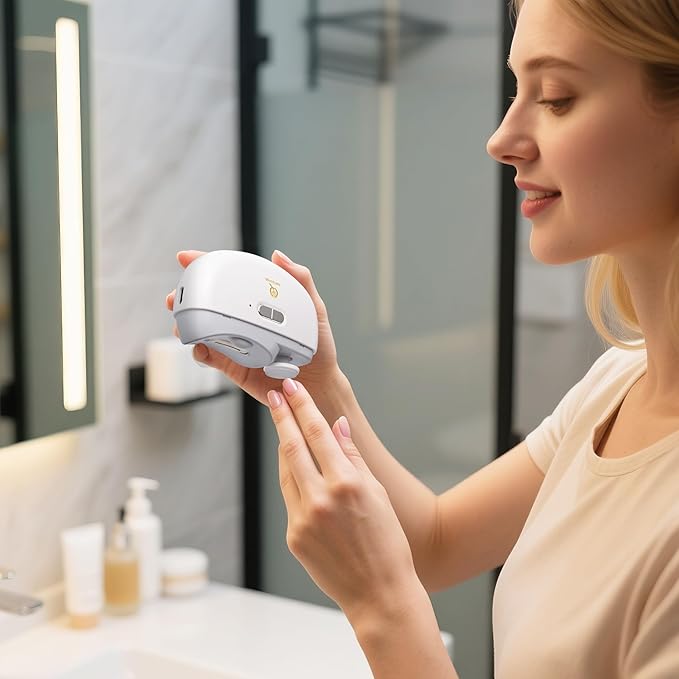 Automatic Nail Clipper – Electric Nail Trimmer & Polisher for Adults, Seniors, Babies, Men & Women – Smart, Safe & Travel-Friendly with Free Heavy-Duty Toenail Clipper