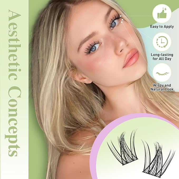 KEYYOU LASH Extension Kit 120Pcs Angel Lash Clusters Kit Thick Eyelash Extension Kit with Glue and Seal,Tweezers,Remover for DIY lash extension kit at Home（Kit-Angel A04-D-10-18MIX）