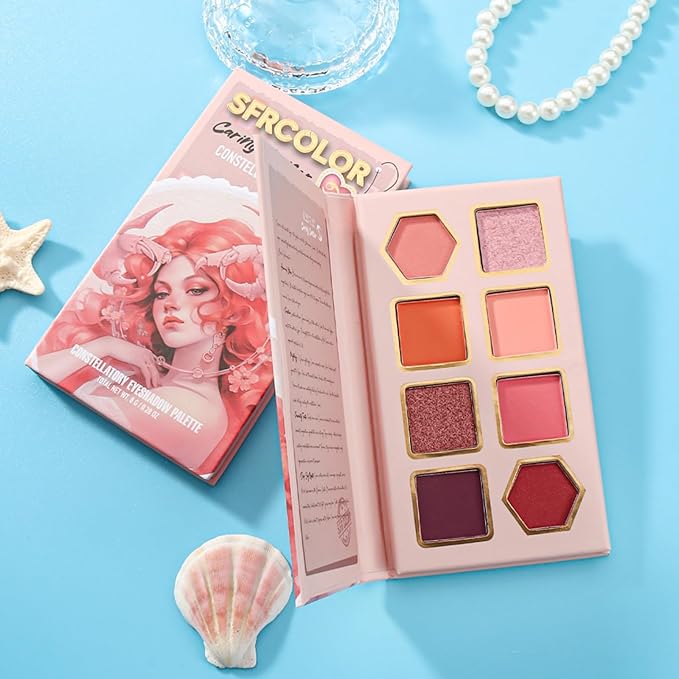 12-Color Zodiac Eyeshadow Palette, Matte Metallic Shimmer Pressed Pigments, Highly Pigmented Makeup Palette for Professional & Daily Eye Makeup (8285 Cancer)