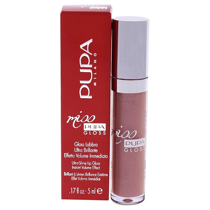 PUPA Milano Miss PUPA Milano Lip Gloss - Shiny, Smooth, Plump - Soft, Innovative Gel Texture - Glides Smoothly On The Lips - For A Moisturizing And Volume Enhancing Effect - 200 Juicy Glaze - 0.17 OZ