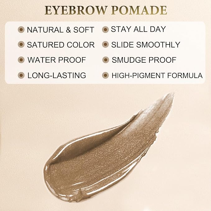 LAVONE Eyebrow Stamp Pencil Kit for Eyebrows Makeup, with Waterproof Eyebrow Pencil, Eyeliner, Eyebrow Pomade, and Dual-ended Eyebrow Brush - Gold Brown