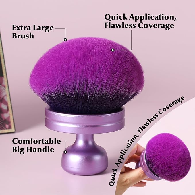 Extra Large Body Makeup Brush for Self Tanner,3.2" Wide-headed Kabuki Tanning Brush for Body Concealer,Self Tanner Bronzer Brush for Body Coverage Perfector