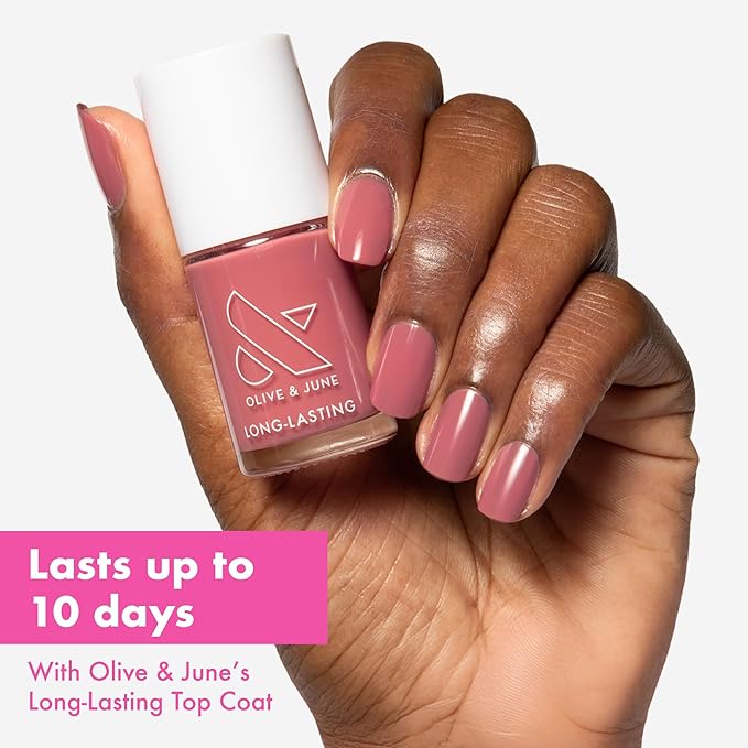 Olive & June Long Lasting Nail Polish | Plump Gel-Like Finish No Lamp Needed | Lasts up to 10 days | Salon-Quality Color at Home | 15-Free, Vegan & Cruelty-Free Chip-Resistant Shine|Boysenberry Glass