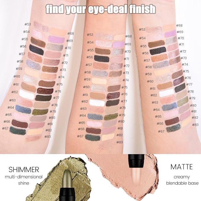 evpct Black Cocoa Matte Cream Eye Shadow Sticks Brightener Pencils for Women, Black Cocoa Silky Eyeshadow Applicator Stick Pen Waterproof, Blendable Crease-Proof Stick Eyeshadow Matte Eye Makeup 77