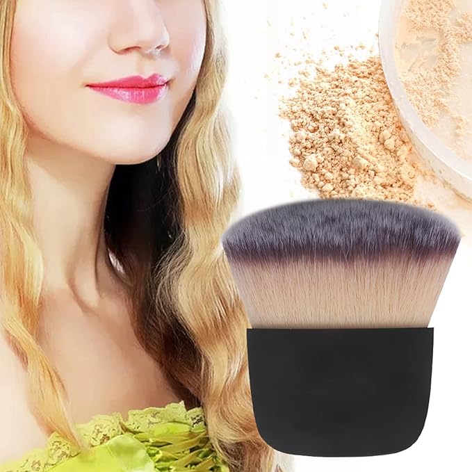 Cunyuer Mini Makeup Brush, Portable Soft Hair Loose Powder Blush Brush Beauty Tool (Black)