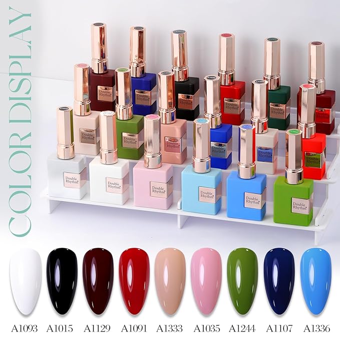 Double Rhythm 15ML Gel Nail Polish Pure Sheer Same Color Same Bottle Soak Off Gel Polish Art Manicure Salon DIY at Home for Women (Light Blue-A1390)