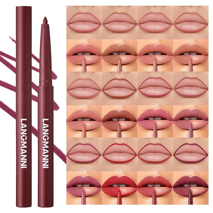 Jolilab Matte Lip Liner Set, Lip Makeup Set Natural Smooth Long-Lasting And Hydrating Beauty Daily Cosmetics Gift for Girls Easy-to-Use(12pcs