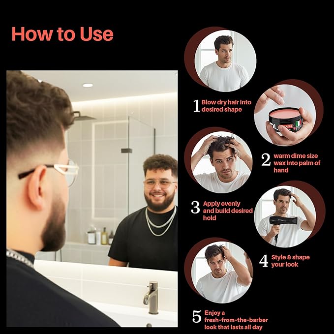 MY DE LUCA NO STRESS Matte Gum Hair Wax for Men, Reworkable Hold Pomade Alternative for Natural Matte Finish, Alcohol-Free Hair Hair Care for Control & Soft Finish, Water-Based, Made in Italy, 100 ml