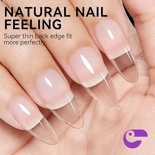 gelike ec Nail Tips Almond for Salon: 240 PCS Small Short Soft Gel Nail Tips for Manicure - 12 Sizes