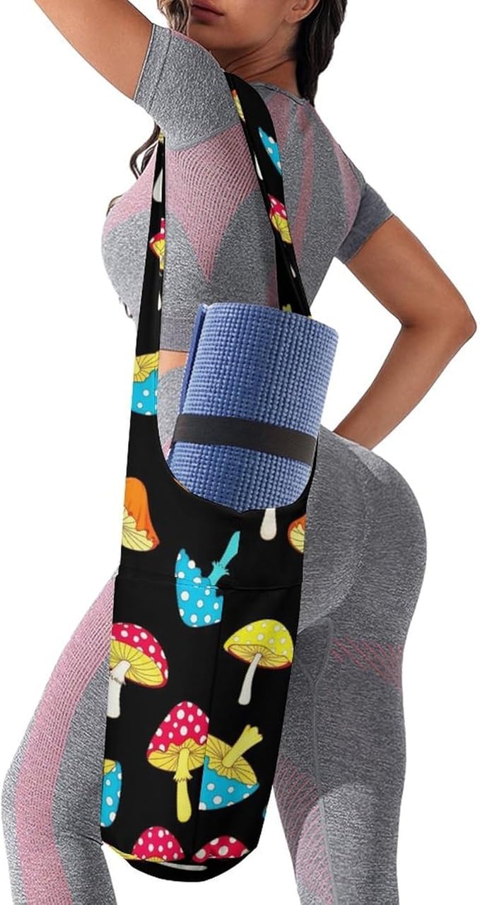 Yoga Mat Bag for Women, Stylish Yoga Mat Tote Sling Carrier Bag, Long Strap Exercise Mats Totes Sport Storage Bag