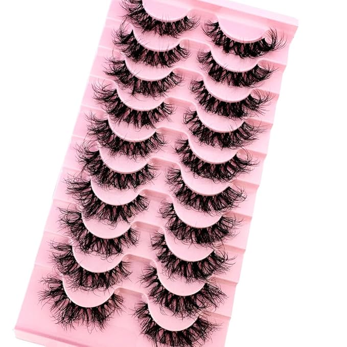 HBZGTLAD Soft Mink Eyelashes 3D Curl Winged End Eye Elongated Fake Lashes Thick Handmade Natural False Eyelash Messy Cross Lash Wholesale (LN121)