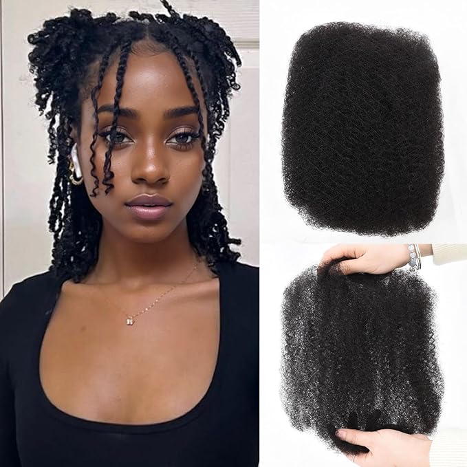 Afro Kinkys Bulk Human Hair Bulk Human Braiding Hair Afro Kinky-Curly Human Hair Bulk For Dreadlocks Extensions Afro Kinky Twist HAIR EXTENSIONS