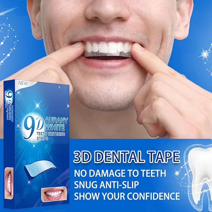 9D Sensitive Teeth Whitening Strips- Professional Enamel-Safe Formula, Fast Stain Removal for Coffee Drinkers & Smokers, Sensitivity-Free Whitening Kit-42Pairs (84Strips)
