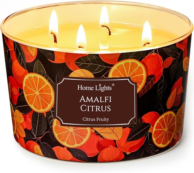 HomeLights Soy Wax Candles for Home Scented, 4-Wick Candles in Apple Orchard Scented, Aromatherapy Candles Gift for Parties, Relaxing, Eclectic Mixed Styles, 18oz