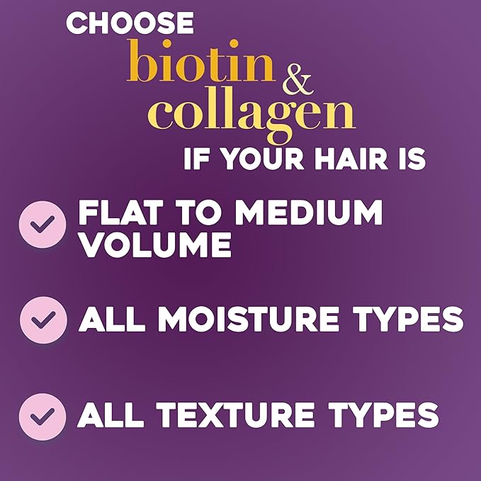 OGX Shampoo for Thin Hair, 13 fl oz | Biotin & Collagen | Volumizing | Sulfate-Free | Pack of 2