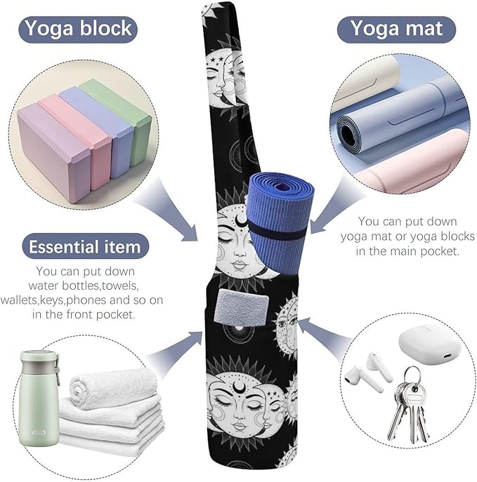 Portable Yoga Mat Carrier Single Shoulder Bag with Pocket Spacious for Yoga Gym Fitness Travel