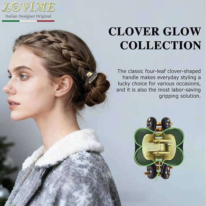 1.2" Mini Claw Clips for Women Girls - Minimalist Double-Layer 18K Gold Painted Hair Clips for Thin Short Hair, Small Non-Slip Luxury Hair Accessories for Daily Face Wash & Makeup,Black