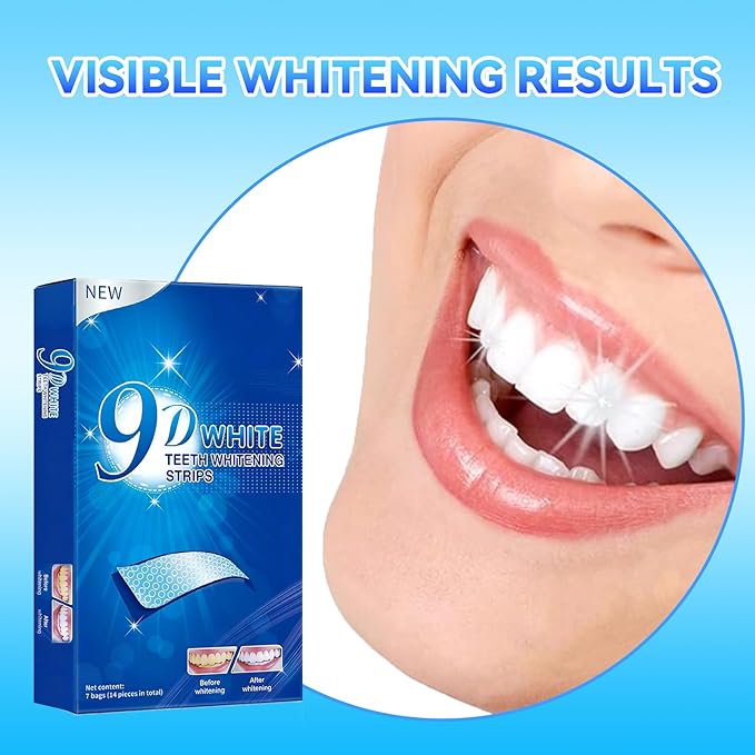 Deudhdal Teeth Whitening Strips - 9D Teeth Whitening Kit Professional Effects, Non-Sensitive Teeth Whitener for Enamel Safe, 14 Strips (7 Day Treatment) Remove Stains for a Brighter Smile, Mint