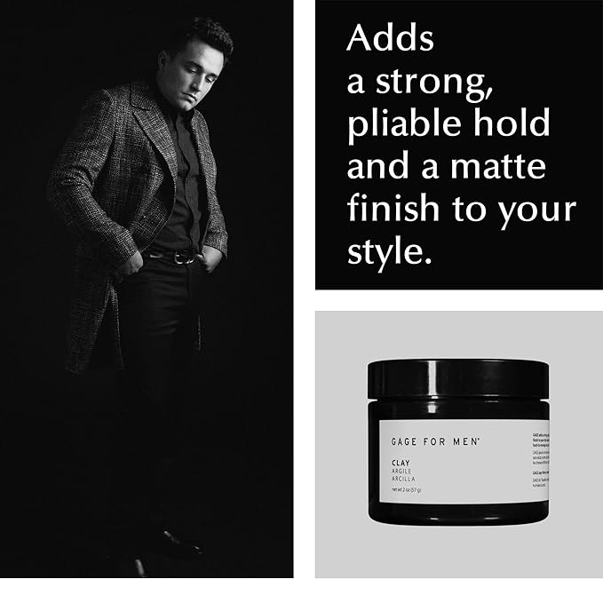 Gage Hair Clay for Men - 2 oz | Hair Gel, Styling Hair Cream for Men | Hair Styling Product for all Hair Types