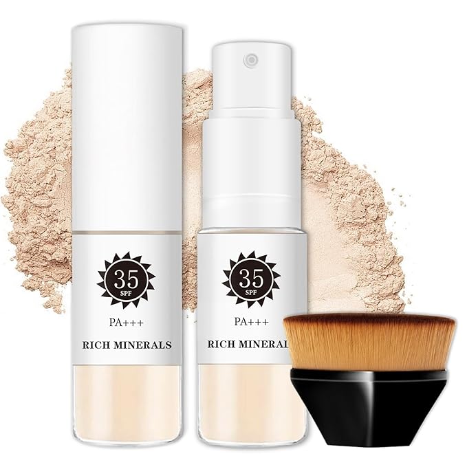 AWCCXMYM Sunscreen Powder Setting Powder SPF 35 Mineral Full Coverage Scalp Sunscreen Setting Spray Powder Makeup for Hair Face Body Flawless Skin, Vegan & Cruelty Free #Translucent