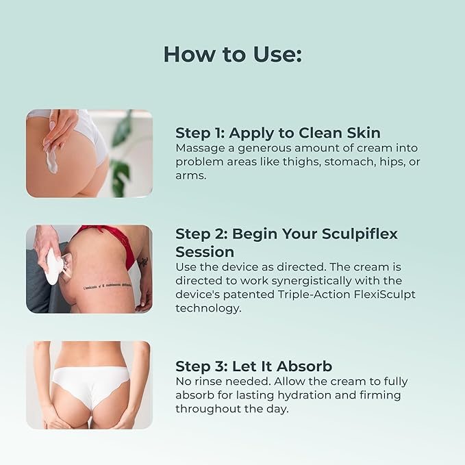 Sculpiflex Anti Cellulite Cream, Lifting and Firming Body Cream for Arms, Stomach, and Legs, Smoothing and Hydrating for Soft, Toned Skin, Lightweight, Suitable for All Skin Types (2.82oz)