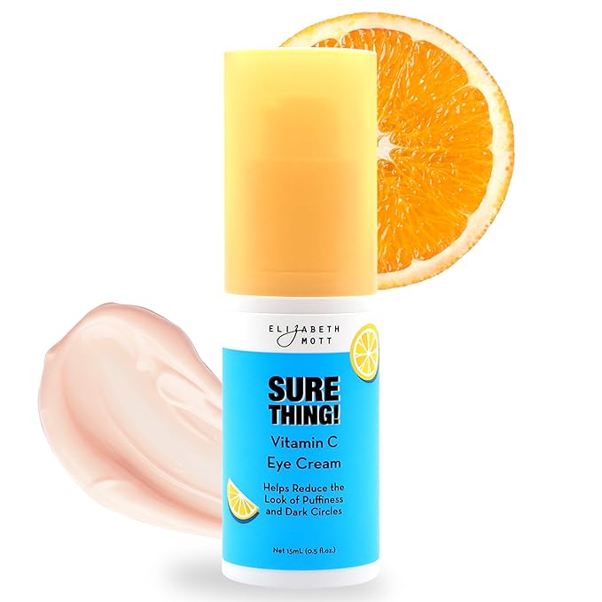 Elizabeth Mott Sure Thing Vitamin C Eye Cream – Hydrating & Brightening Eye Treatment for Dark Circles and Puffiness – Vegan, Fragrance-Free, Cruelty-Free Skincare – 15ml (0.5oz)
