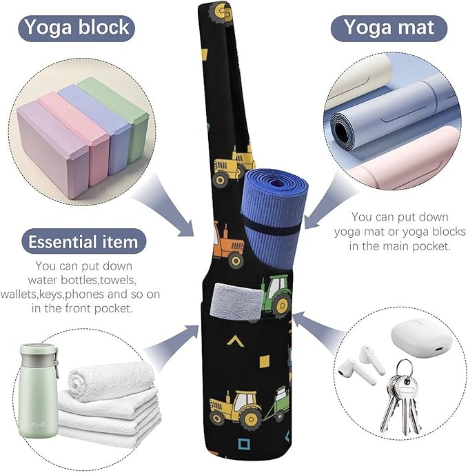 Yoga Mat Bag Large Tote Carrier Holder with Water Bottle Pocket Yoga Bags