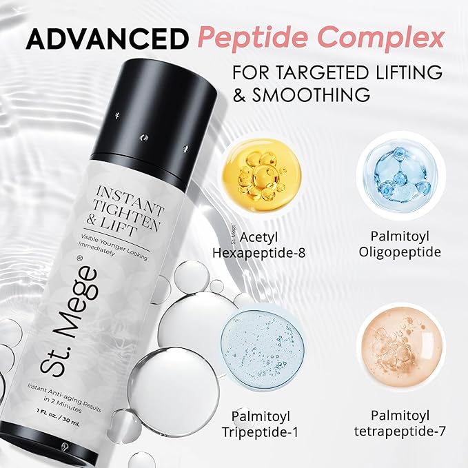 St. Mege Instant Eye & Face Lift Cream: Rapid Under Eye Bags Wrinkle Smile Lines Forehead Lines Remover - Temporary Firming & Tightening Treatment in 2 Minutes, 1 fl. oz.