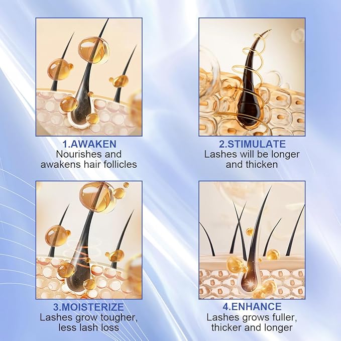 Eyelash Serum,Natural Lash Serum Eyelash Growth Serum,3 ML Lash Serum for Eyelash Growth,Boost Lash Enhancing Serum for Natural Longer, Fuller,and Thicker Lashes (Dark Blue)