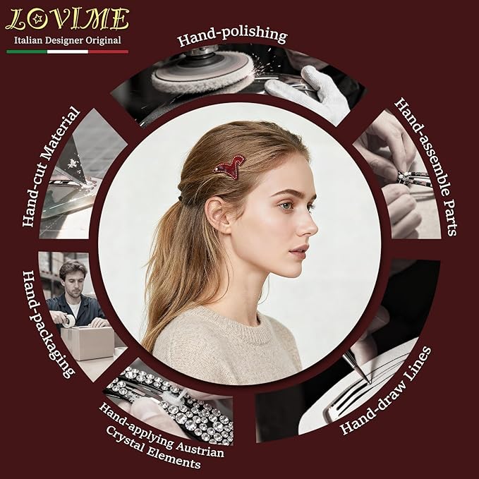 Small Horse Hair Clips for Women Premium, Red Cute Hair Clips for Women for Pinning Back Bangs, Acetate Hair Accessories, Anti-Rust Valentine's Birthday Year of the Horse 2026 Gift