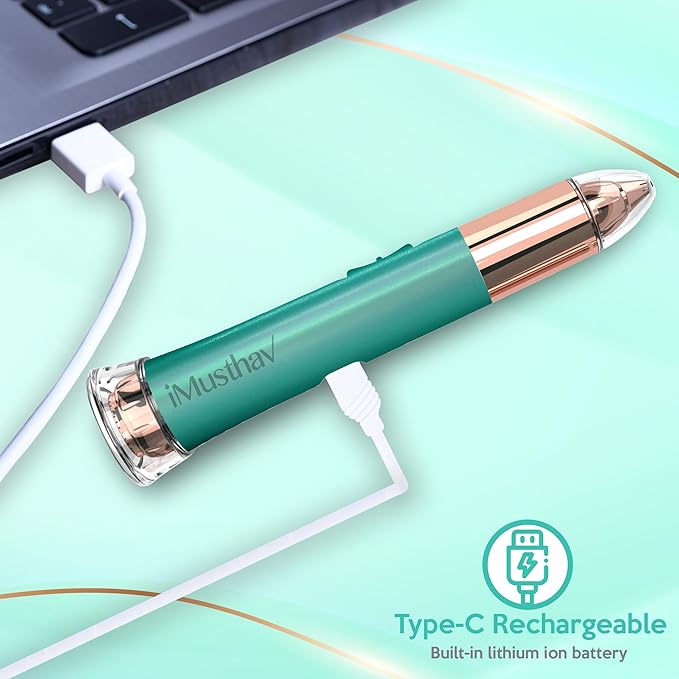 2 in 1 Eyebrow and Facial Hair Remover for Women Painless Electric Razor Epilator Trimmer Shaver with 18K Gold-Plated, USB Rechargeable, 360° LED for Flawless Eyebrow and Face Hair Removal