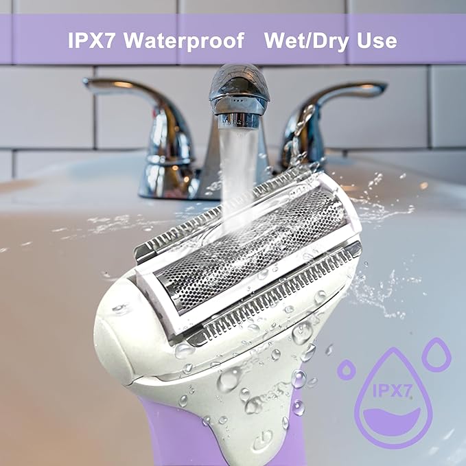 Electric Razors for Women & Bikini Trimmer-Waterproof Cordless for Shower,Travel | Hypoallergenic Foil Shaver for Legs,Underarms,Bikini Line,Wet/Dry Use,Orchid/P9OL