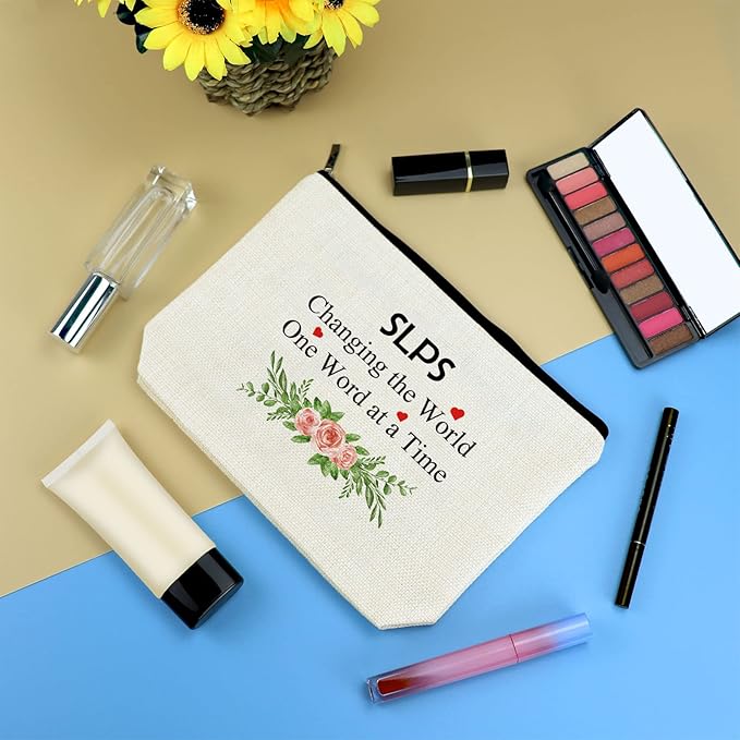 Speech Language Pathologist Gifts Makeup Bag Speech Therapist Appreciation Gifts Thank You Gift for SLP Cosmetic Bag Christmas Thanksgiving Gift for Women