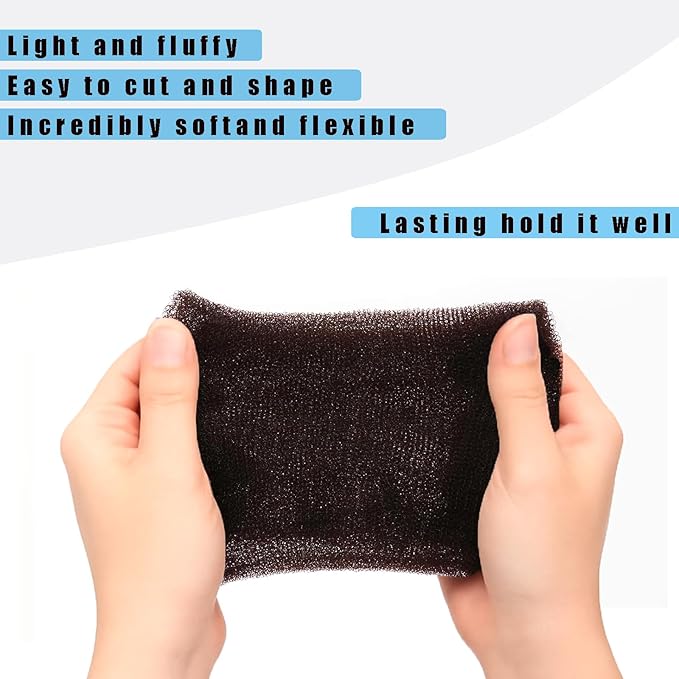 Dark Brown Hair Sponge for Updo - Hair Donuts for Updos（50 Bobby Pins+20 U-Clips）Volume Hair Bumps Tool，Hair Padding for Updos